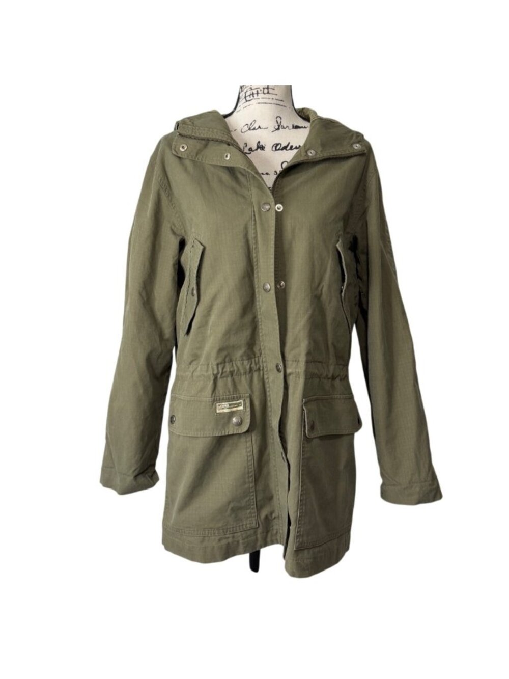 Lauren Ralph Lauren Size S Hooded Jacket Green Field Cotton Utility Anorak Parka - Picture 4 of 10